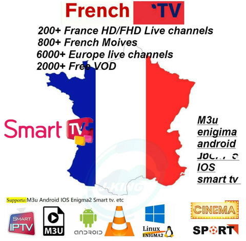 Abonnement  Europe Premium IPTV 6/12 Mois avec plus de 7000 Live TV